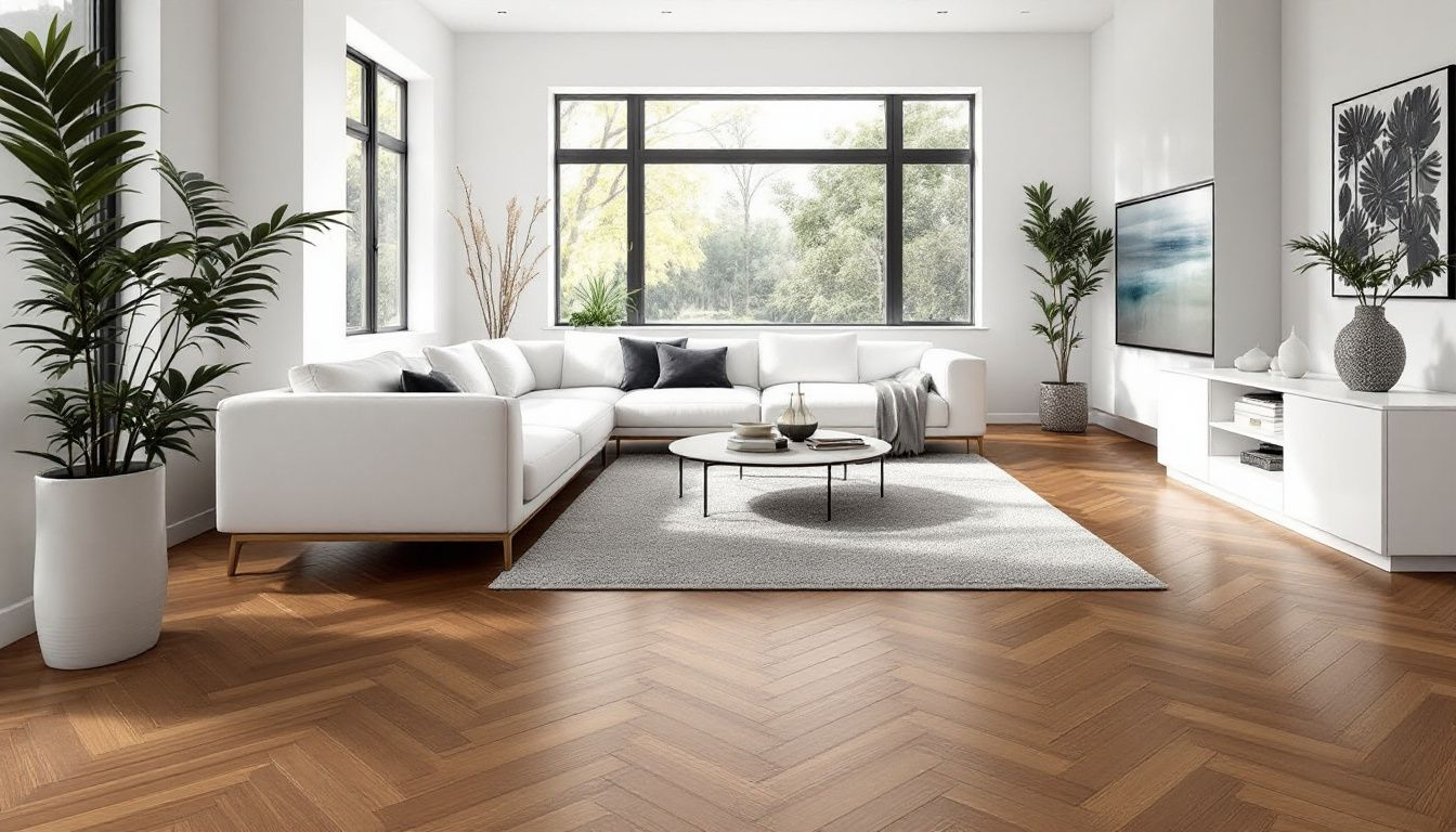 Stylish bamboo flooring in a modern home, illustrating its aesthetic appeal.